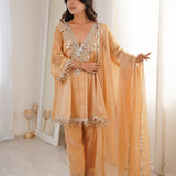 Stylish Mirror Work Silk Suit