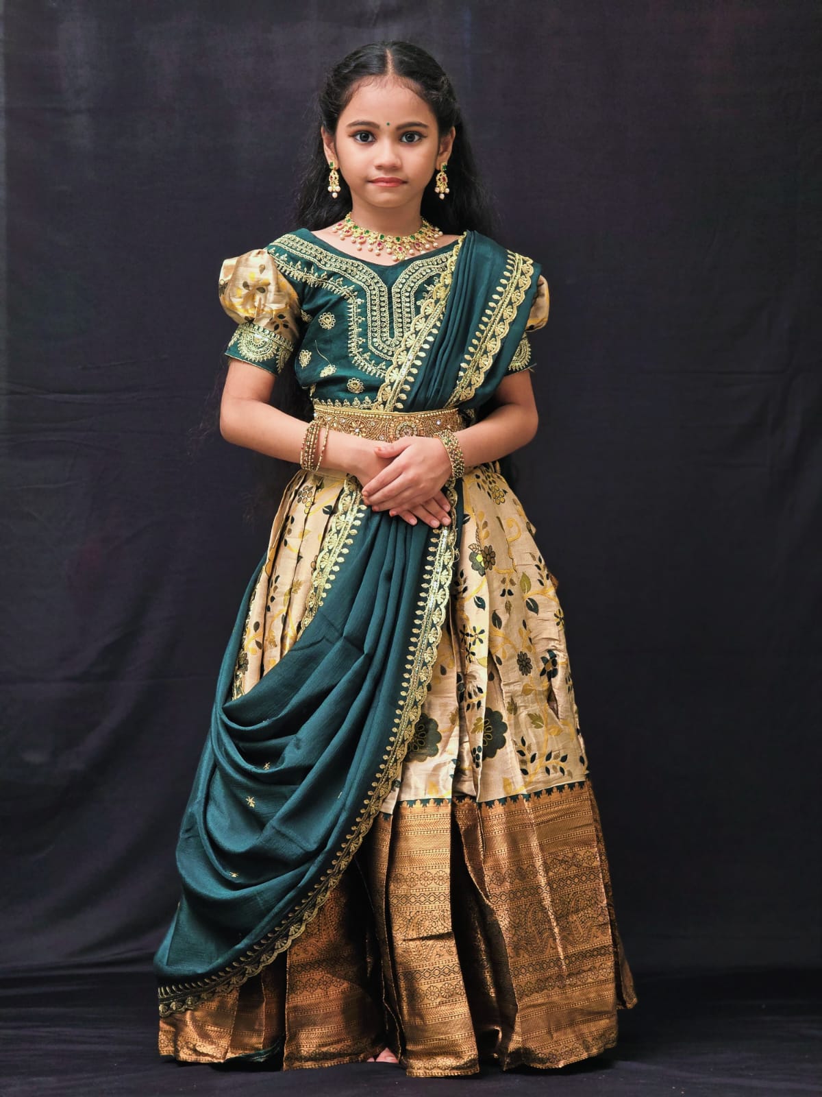 Heavy Lichi Silk Kids Lehenga