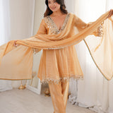 Stylish Mirror Work Silk Suit