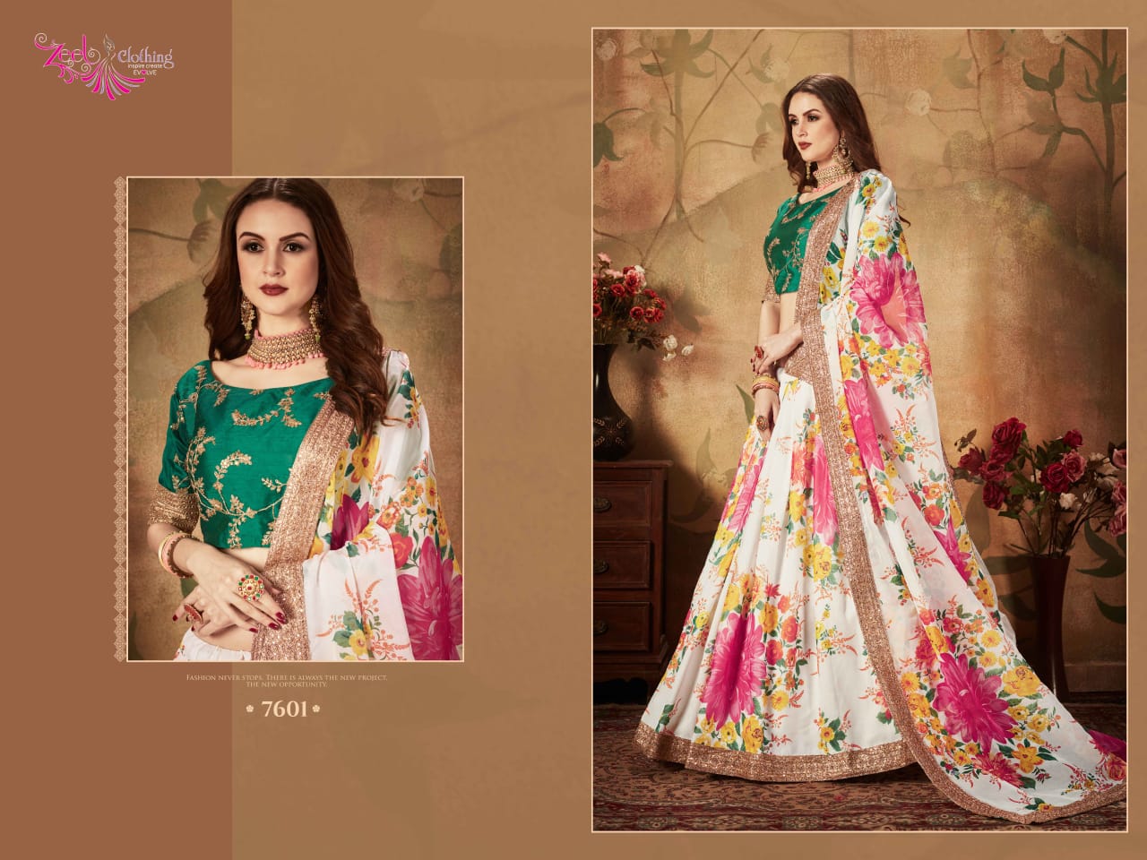 Heavy Premium Flower Print Lehenga