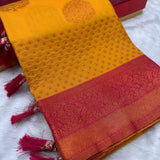 Soft Silk Saree With Zari Weaving