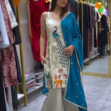 Peacock Embroidered Fancy Suit