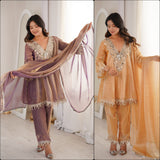 Stylish Mirror Work Silk Suit
