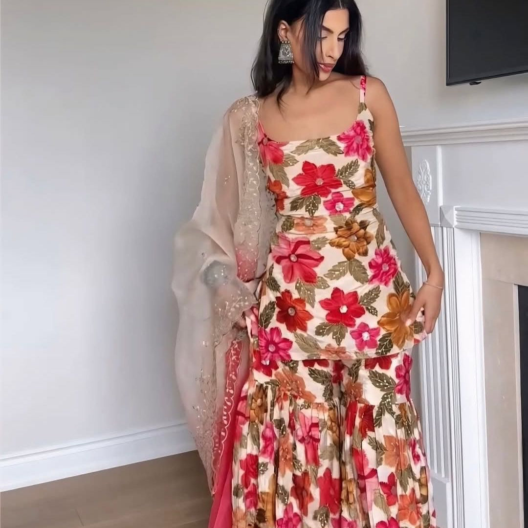 Stylish Digital Printed Top Sharara