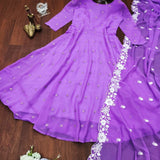 Sparkling flared anarkali in Georgette fabric