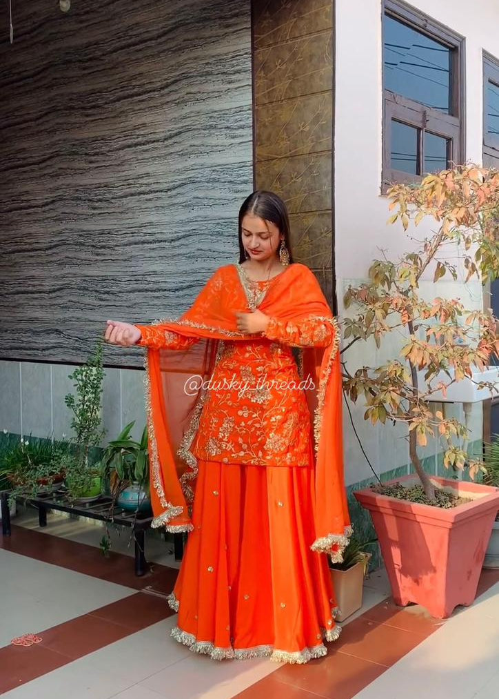 Orange Heavy Top Lehenga Collection