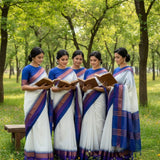 Blue white Bridesmaids Saree