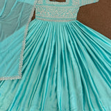 Aqua Green Heavy Anarkali Gown