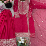 Pink Designer Embroidered Suit