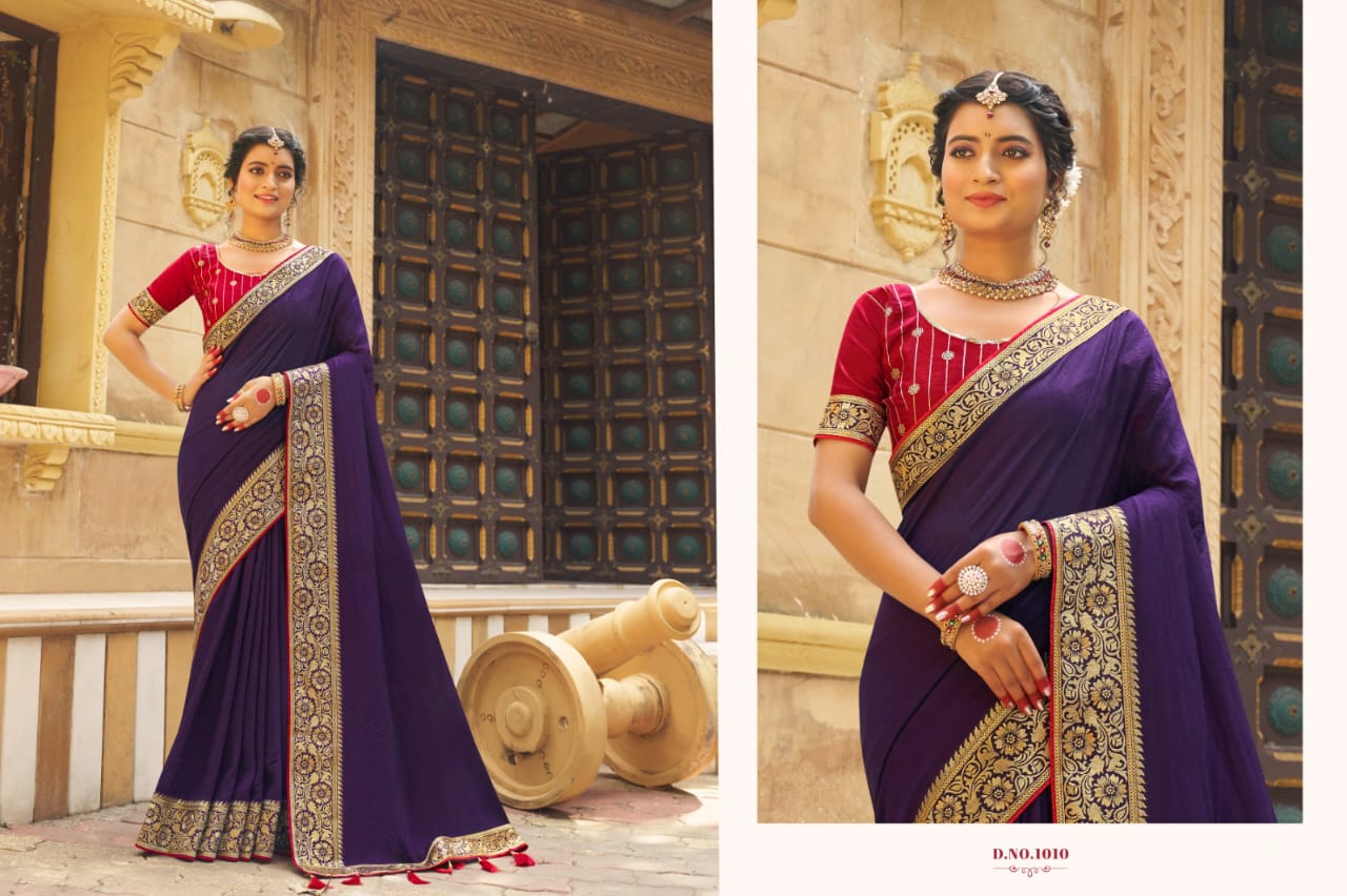 Blooming Vichitra Silk Fancy Saree