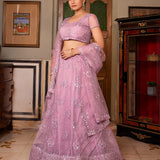 Lavender Sequance Work Lehenga Choli