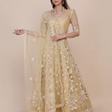 Creamy Embroidered Wedding Anarkali