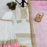 Elegance White Georgette Suit