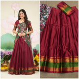 Maroon Traditional Kanjivaram Lehenga