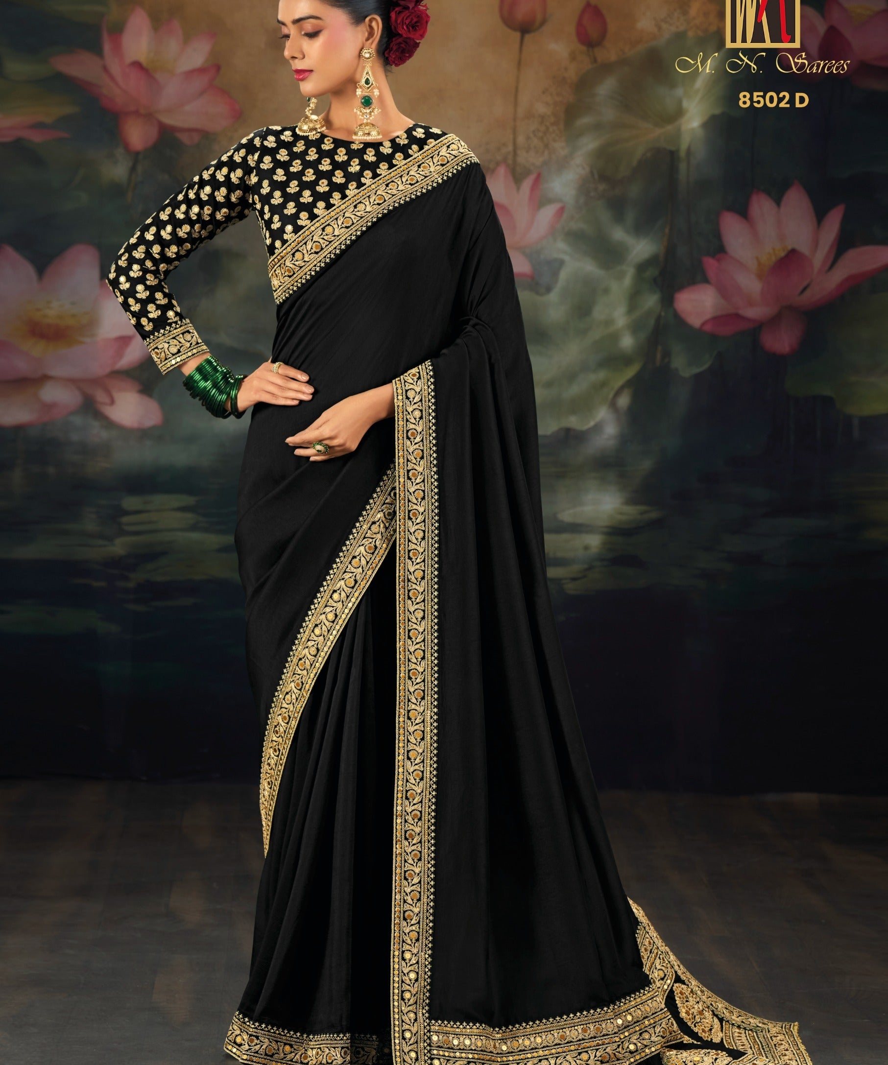 Elegance Wedding Embroidered Silk Saree