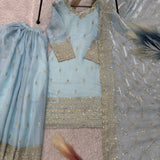 Stunning Shiny Silk Top Plazzo