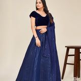 Classy Bluish Silk Lahenga Choli