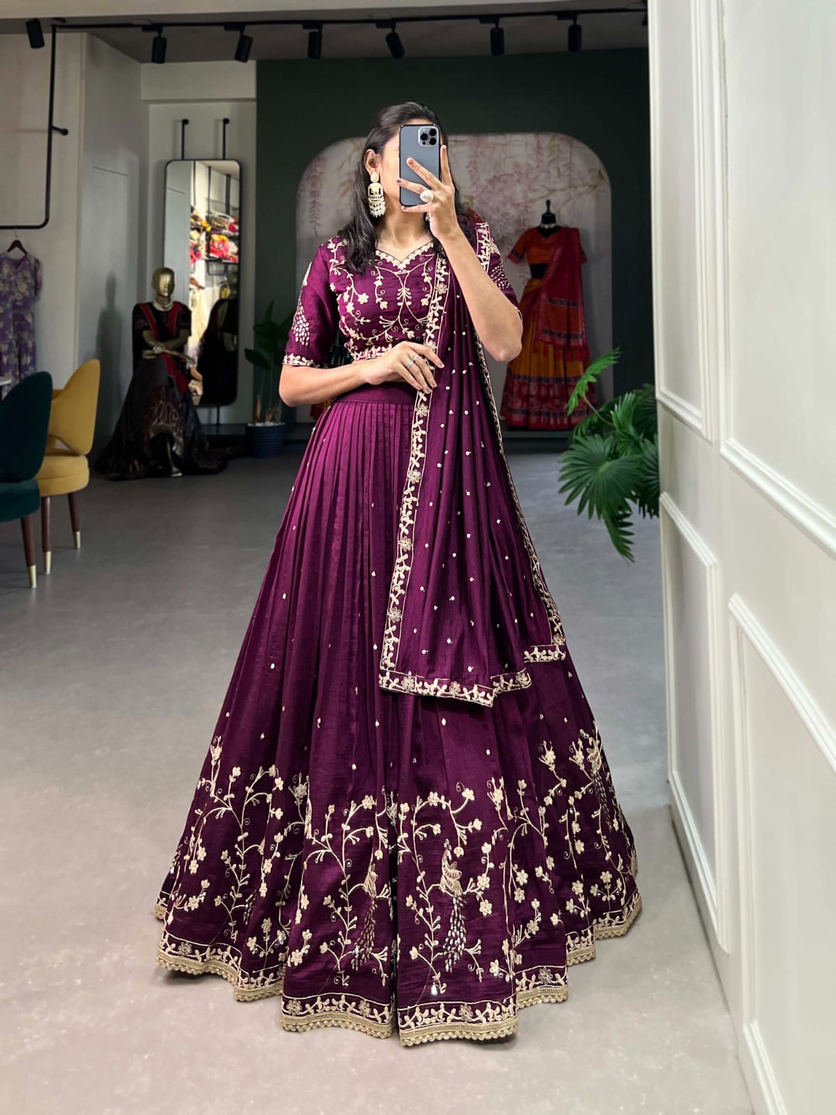 Premium Wine Lehenga Choli