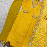 Yellow Muslin Digital Printed Suit