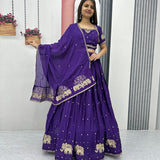 Festive Embroidered Chinon Lehenga