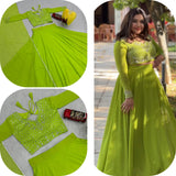 Parrot Green Heavy Lehenga Choli