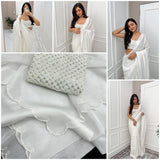 Most Beautifull White Georgette Saree