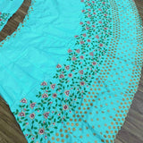 Sky Blue Embroidered Attractive  Lehenga