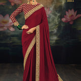 Elegance Wedding Embroidered Silk Saree