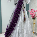 Silver Elegant Half Half Lehenga