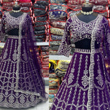 Purpel Bridal Lehenga Choli