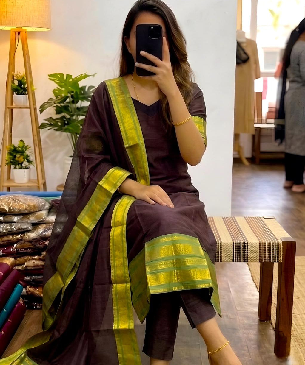Traditional Silk Straight Kurti