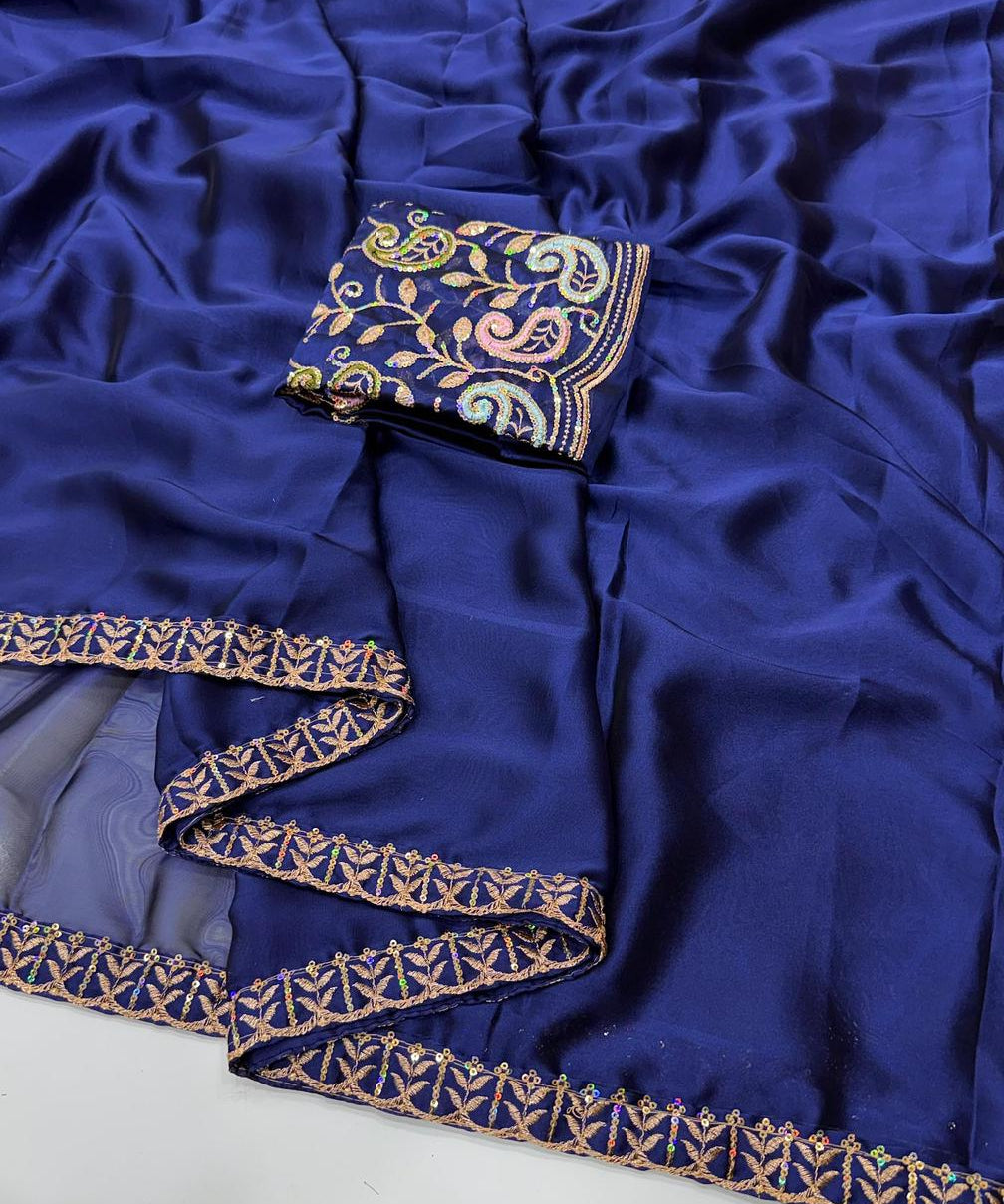 Rangoli Sequence Embroidered Saree