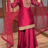 Pink Designer Embroidered Suit