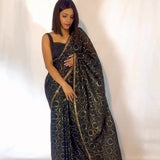 NEW DESIGNER WEAR SEQUANCE EMBROIDERED WORK SAREE