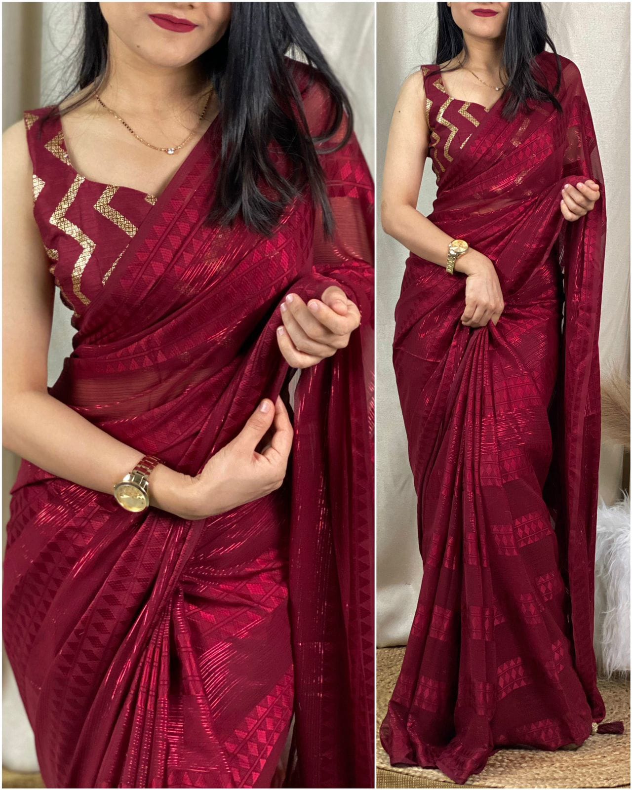 Glamorous saree With Designer Blouse