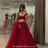 Red Sequance Brid Lehenga Choli