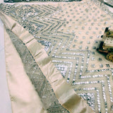 Launching Soft Mono Net Foil Mirror Embroidered Work Lehenga