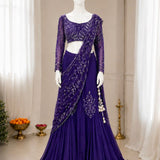 Violet Stylish Silk Lehenga Choli
