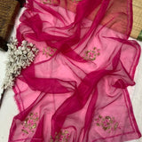 Premium Pink Organza Silk Saree