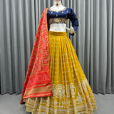 Yellow  Sequnce Work Lehngha Choli