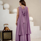 Purple Designer Roman Silk Suit
