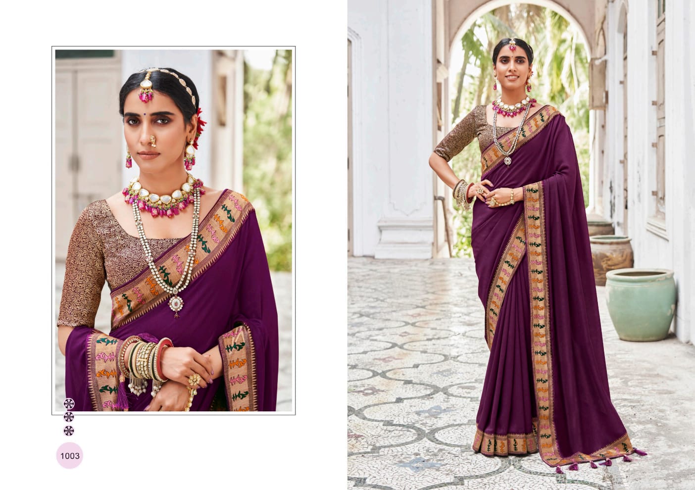 Party wear Vichitra silk saree