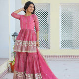 Festive Brid Embroidered Lehenga Sharara