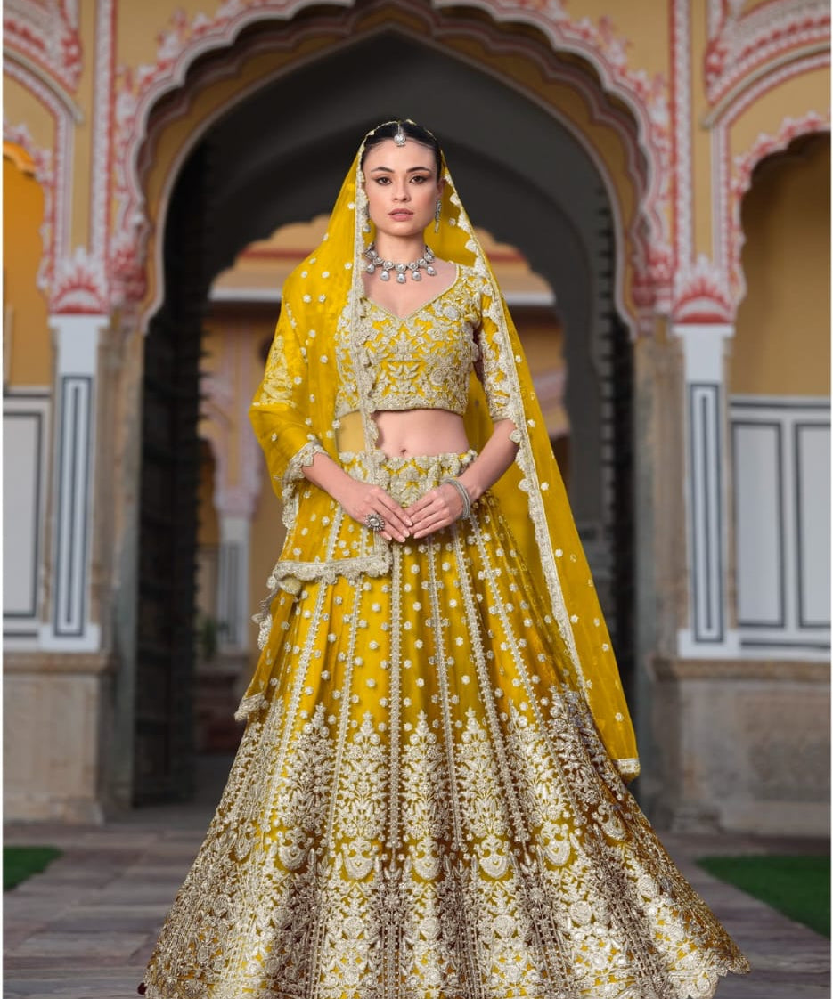 Bridal Butterfly Net Heavy Lehenga