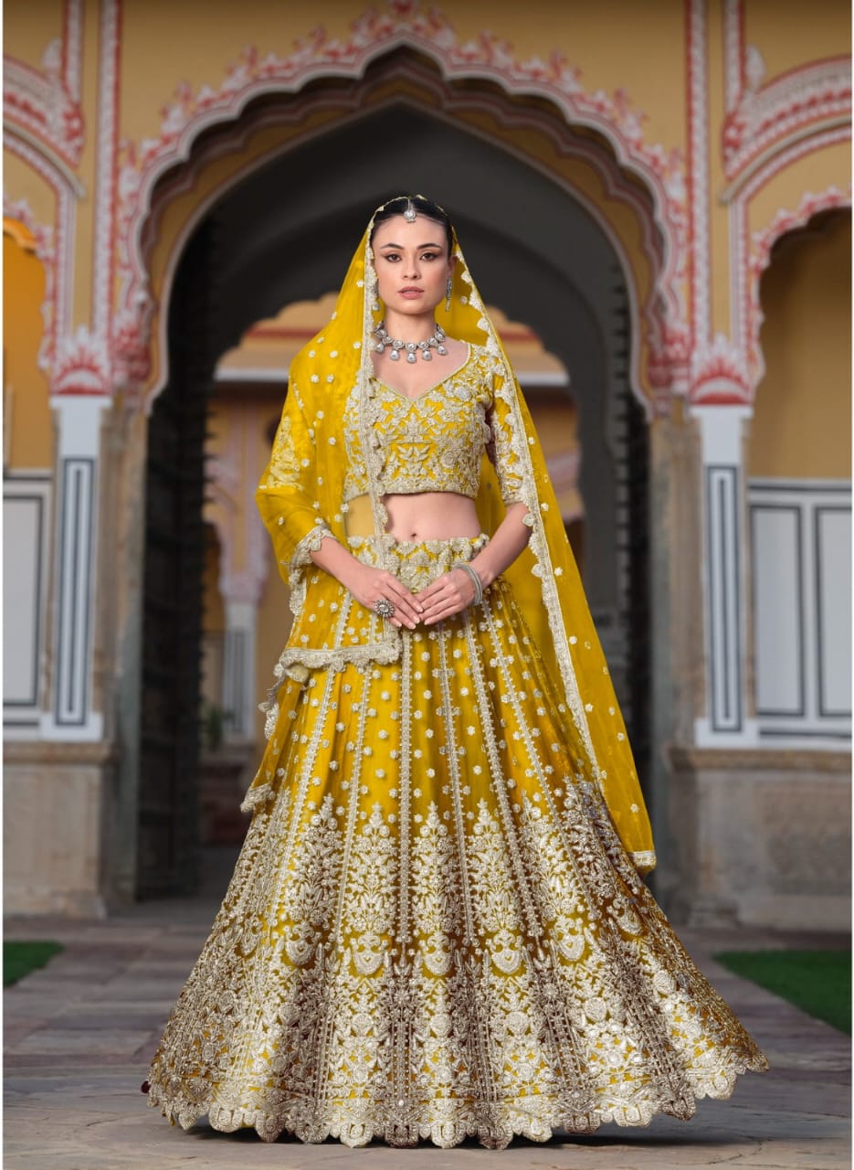 Bridal Butterfly Net Heavy Lehenga