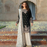 Black Pakistani Silk Top Plazzo