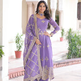 Purple Crunchy Embroidered Suit