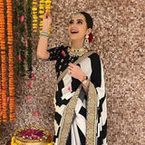 Black White Bollywood Saree