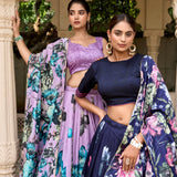 Floral Printed Silk Lehenga Choli