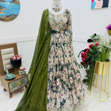 Designer Multy Printed Anarkali Gown